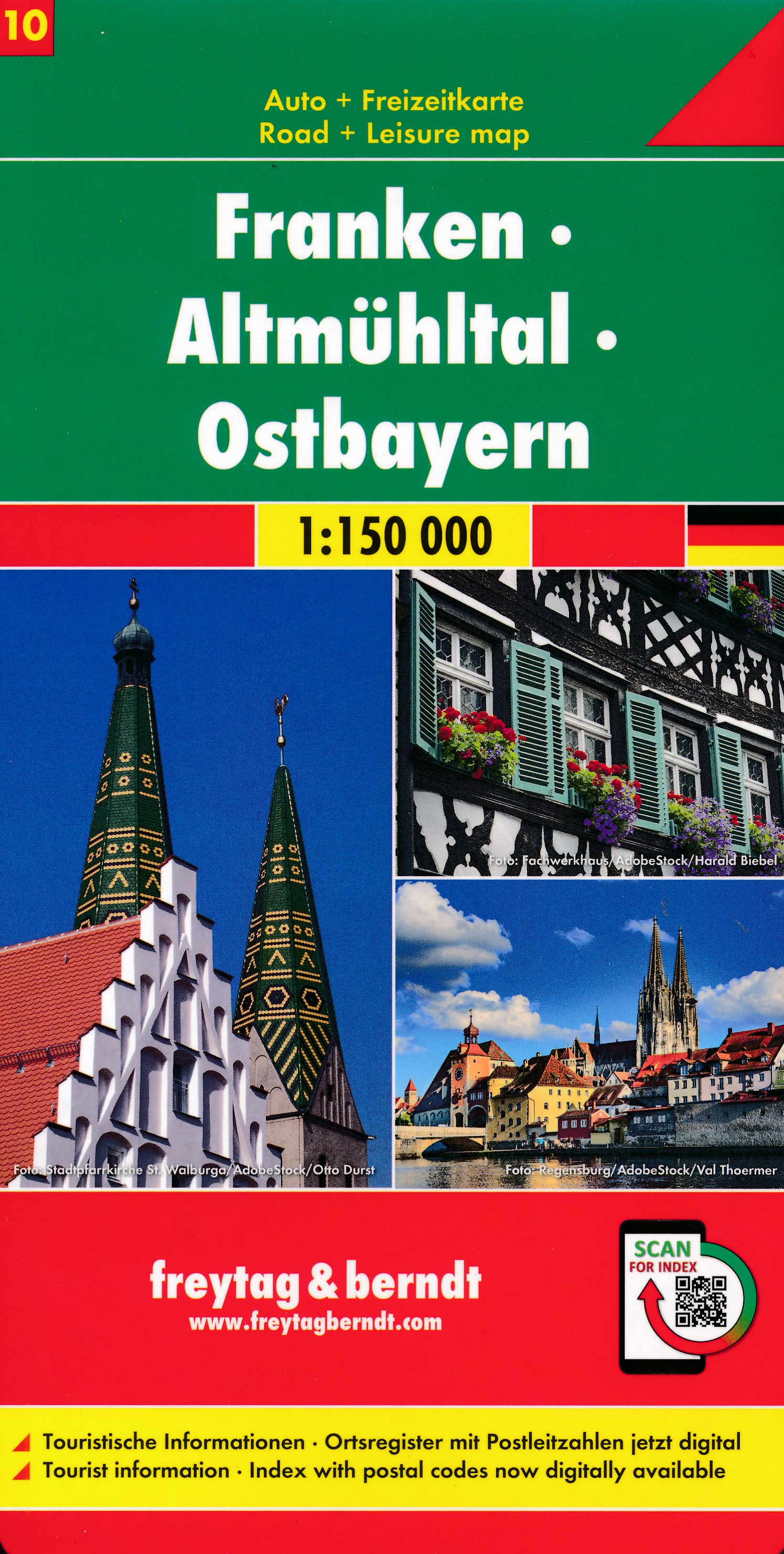 Online bestellen: Wegenkaart - landkaart 10 Franken - Altmühltal - Ostbayern | Freytag & Berndt