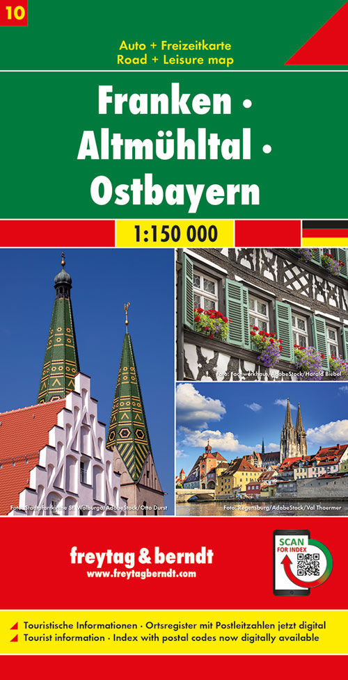 Wegenkaart - landkaart 10 Franken - Altmühltal - Ostbayern | Freytag &