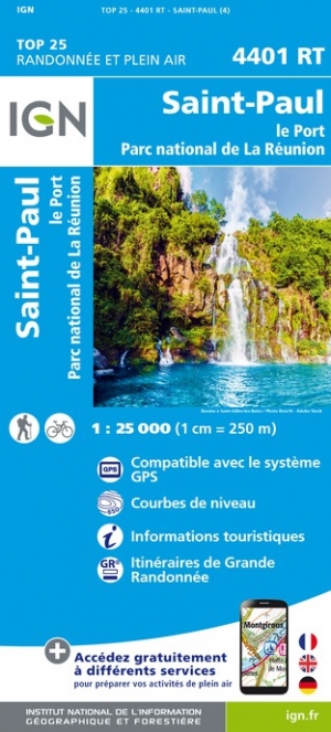 Online bestellen: Wandelkaart - Topografische kaart 4401RT Saint-Paul-Le-Port, Reunion | IGN - Institut Géographique National
