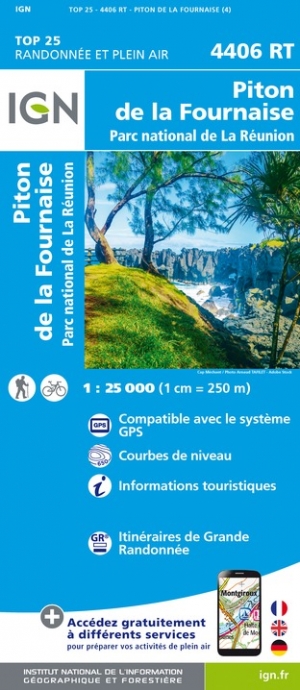 Online bestellen: Wandelkaart - Topografische kaart 4406RT Piton de la Fournaise, La Reunion | IGN - Institut Géographique National
