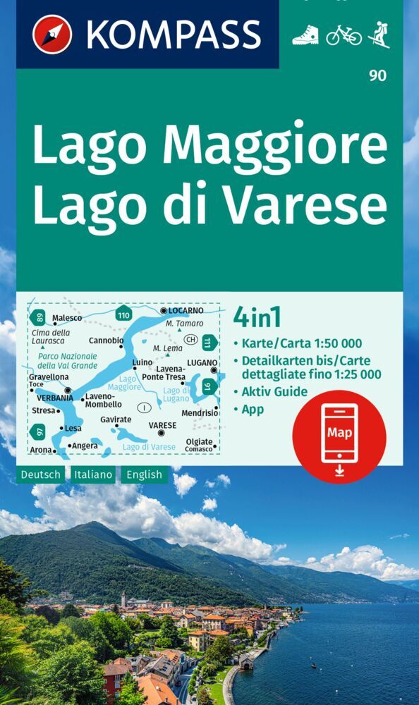 Wandelkaart 90 Lago Maggiore - Lago…