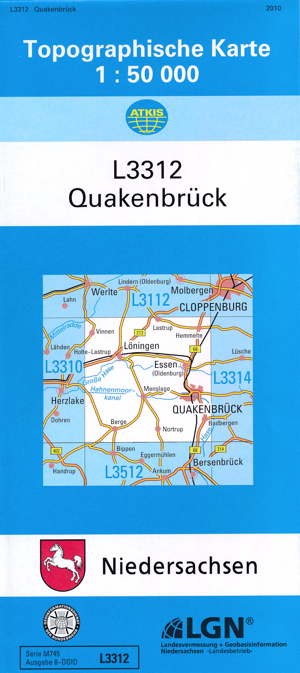 Online bestellen: Topografische kaart L3312 Quakenbrück | LGL Niedersachsen