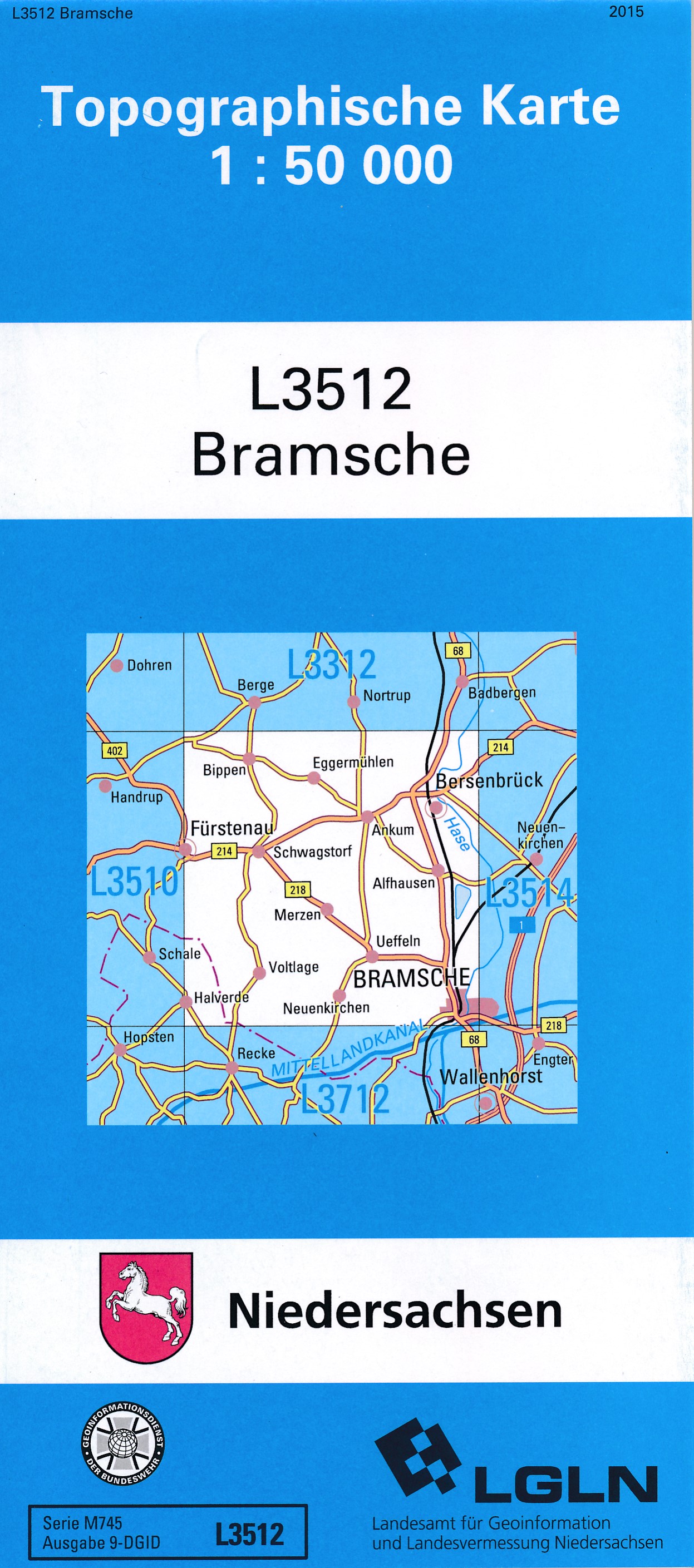 Online bestellen: Topografische kaart L3512 Bramsche | LGL Niedersachsen