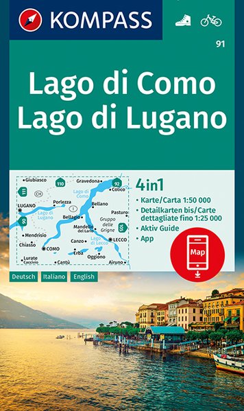 Lago di Lugano Comerse... Kümmerly & Frey Outdoorkarte Lago di Como 