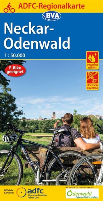 Online bestellen: Fietskaart ADFC Regionalkarte Neckar-Odenwald | BVA BikeMedia