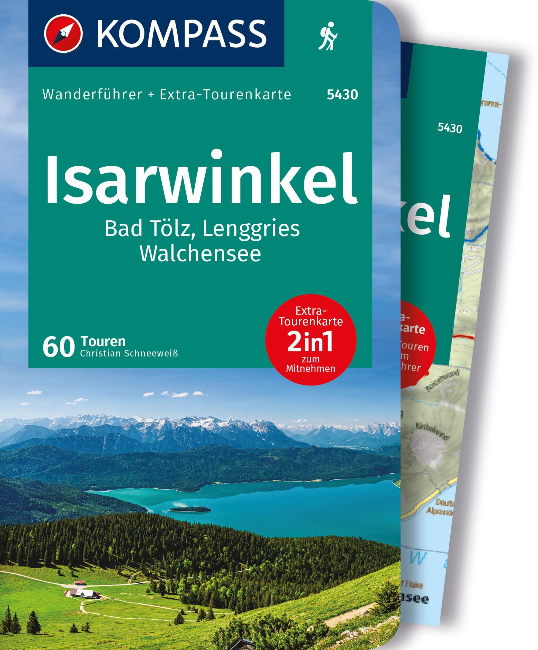 Online bestellen: Wandelgids 5430 Wanderführer Isarwinkel, Bad Tölz, Lenggries, Walchensee | Kompass