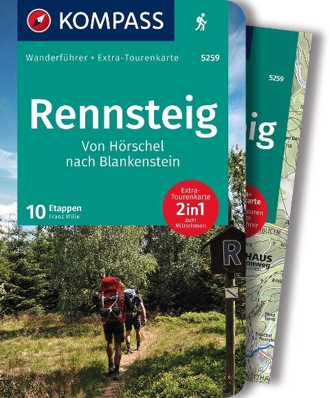 Online bestellen: Wandelgids 5259 Wanderführer Rennsteig | Kompass