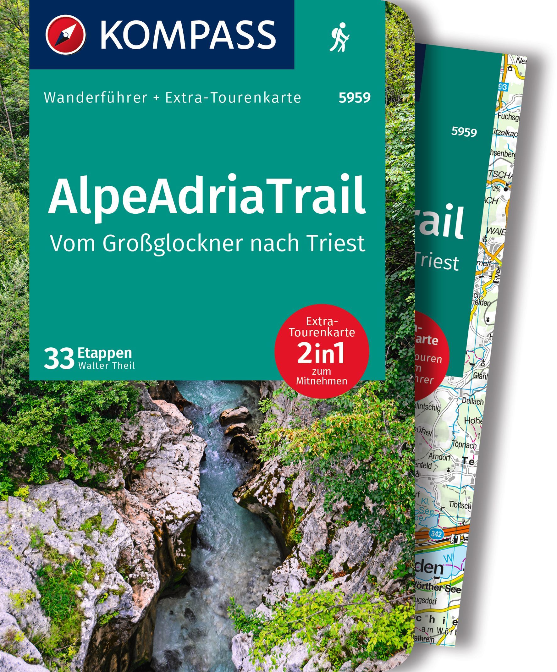Wandelgids 5959 Wanderführer AlpeAdriaTrail - vom Großglockner nach Triest | Kompass de zwerver