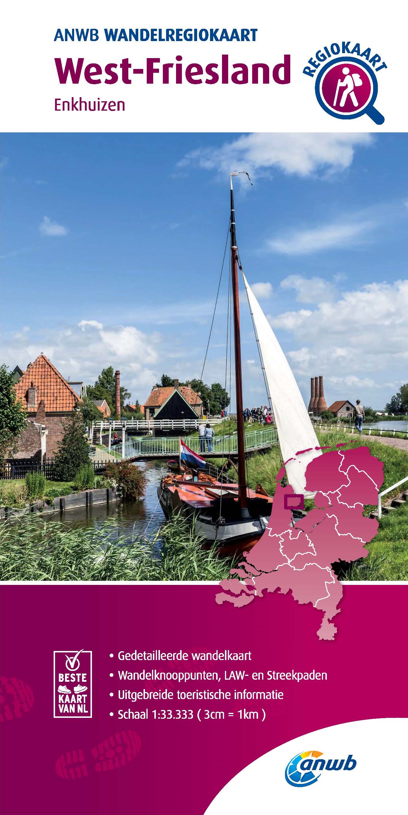 Online bestellen: Wandelkaart Wandelregiokaart West Friesland | ANWB Media