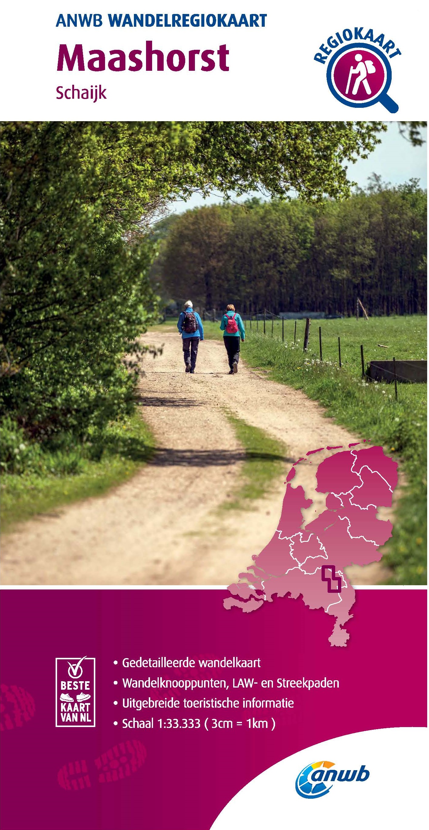 Wandelkaart Wandelregiokaart Maasho…