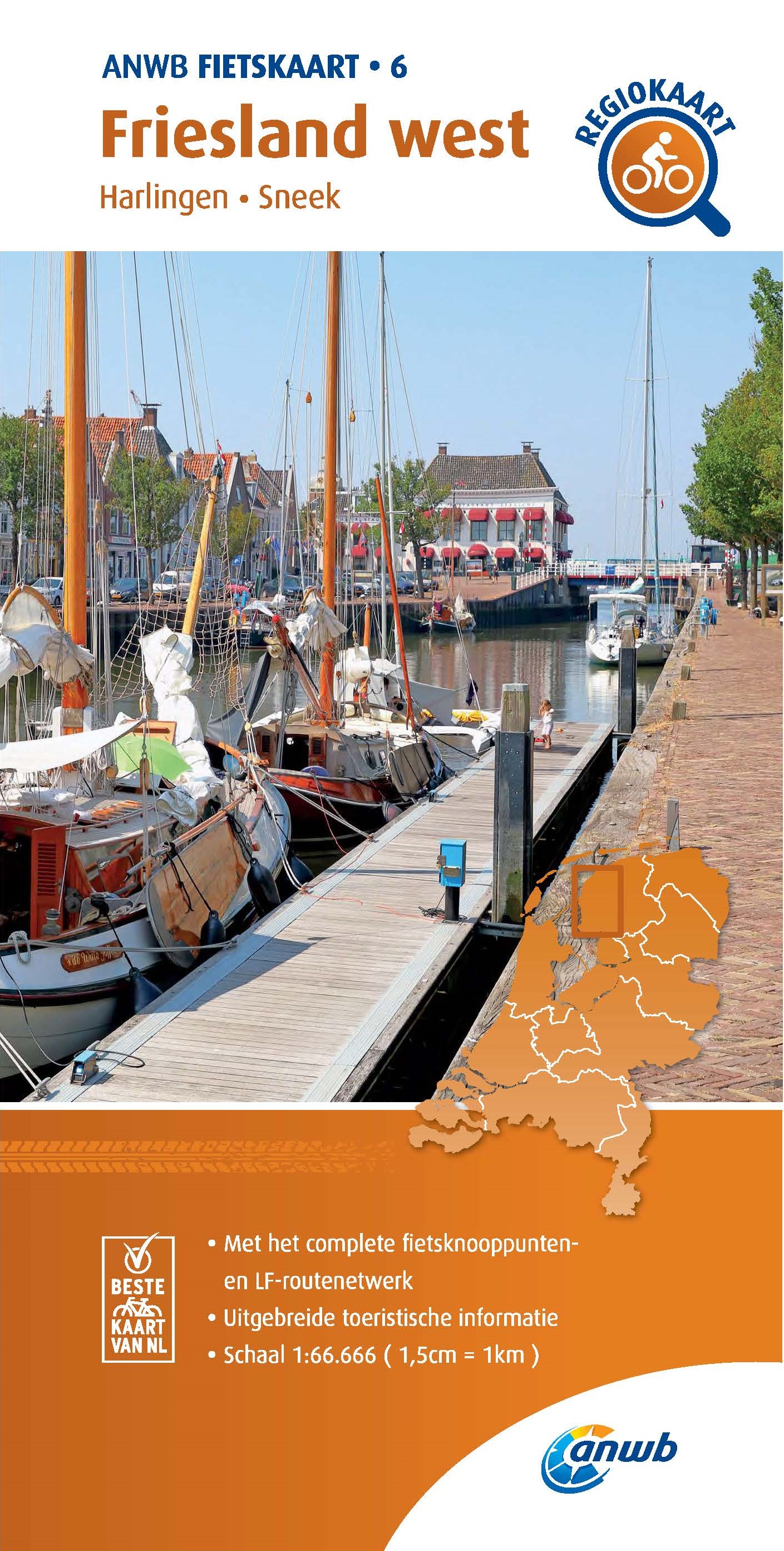 Online bestellen: Fietskaart 06 Regio Fietskaart Friesland west | ANWB Media