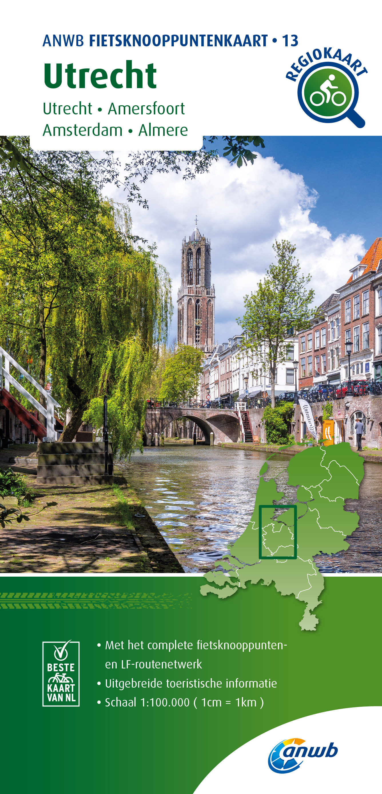 Online bestellen: Fietskaart 13 Regio Fietsknooppuntenkaart Utrecht | ANWB Media