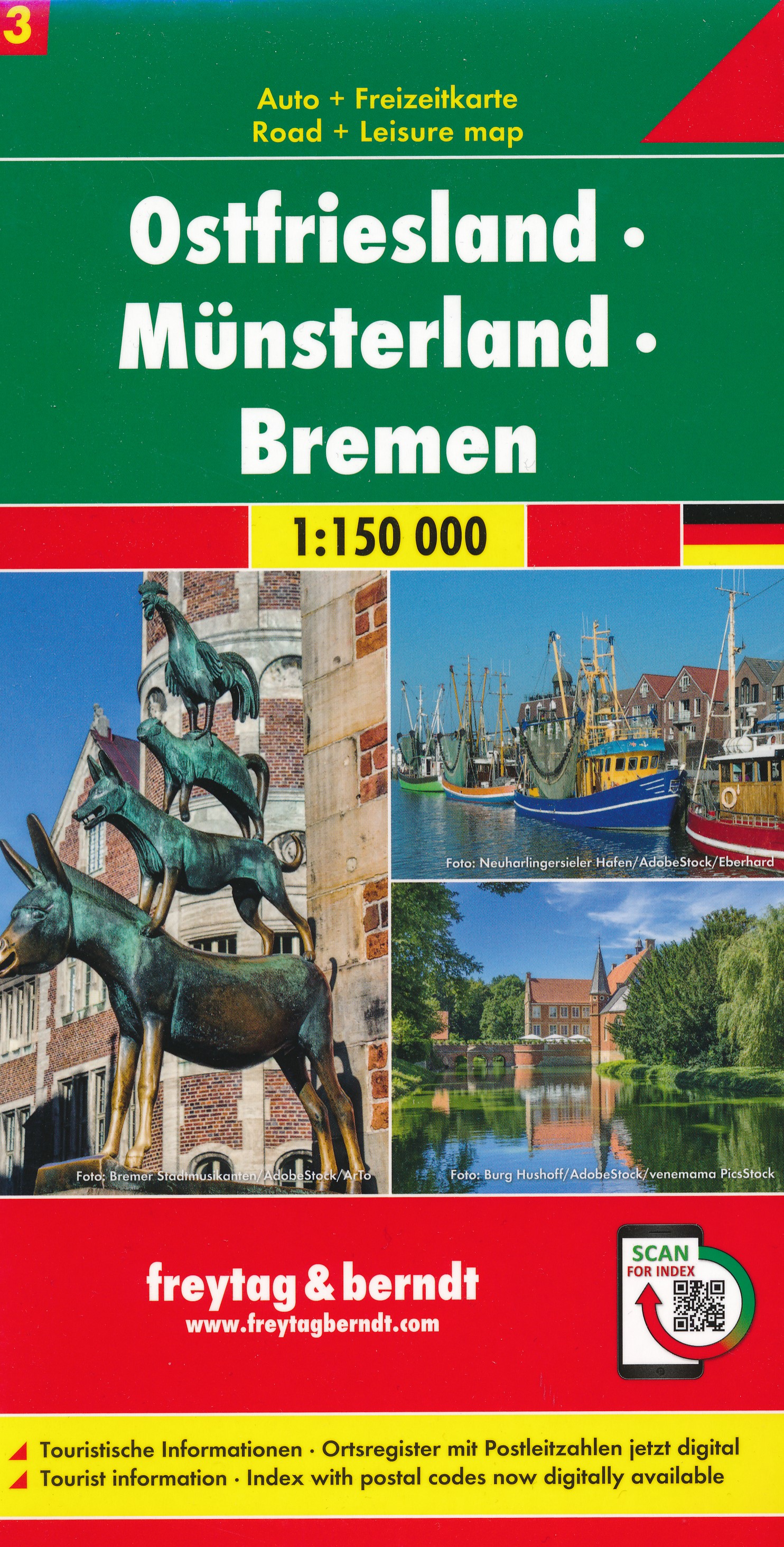 Online bestellen: Wegenkaart - landkaart 03 Ostfriesland - Münsterland - Bremen | Freytag & Berndt