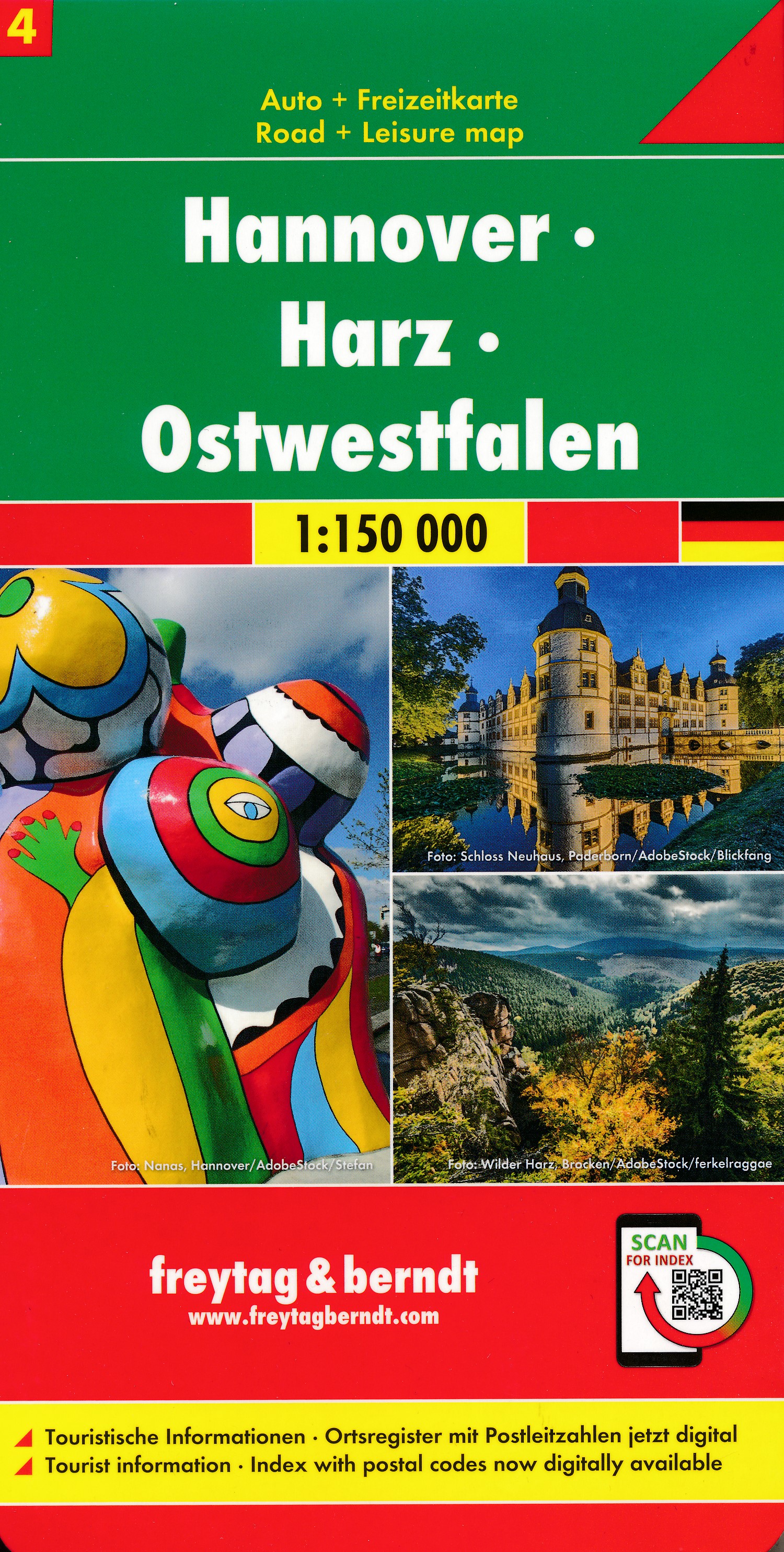 Online bestellen: Wegenkaart - landkaart 04 Harz - Hannover - Ostwestfalen | Freytag & Berndt