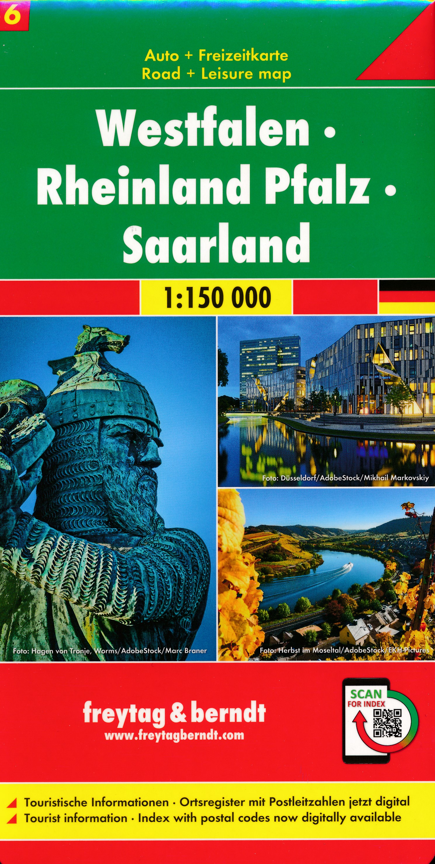 Online bestellen: Wegenkaart - landkaart 06 Westfalen - Rheinland Pfalz - Saarland | Freytag & Berndt