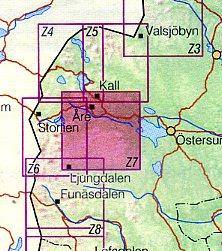 Wandelkaart Z7 Åre - Vålådalen - Bydalen Fjällkarta Topografische kaart Zweden | Lantmateriet | 