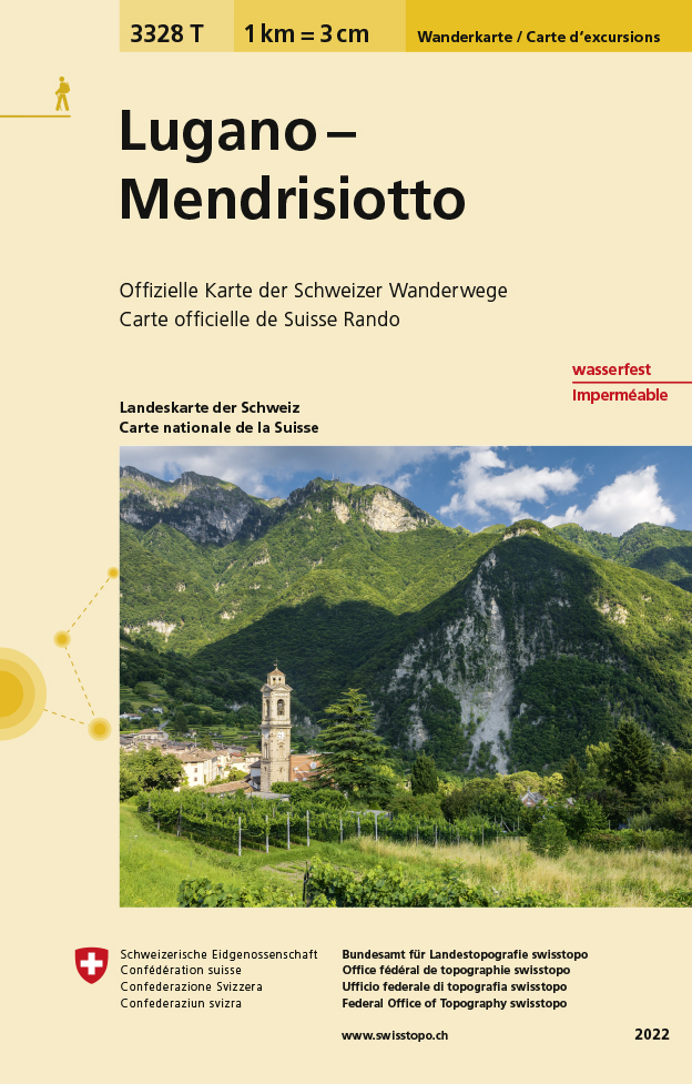 Online bestellen: Wandelkaart - Topografische kaart 3328T Lugano - Mendrisiotto | Swisstopo