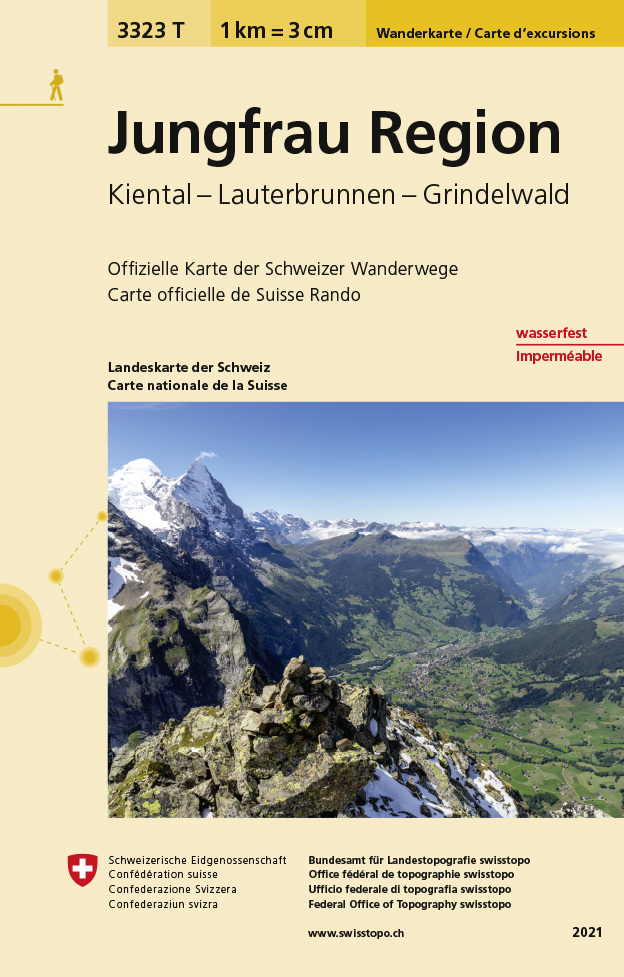 Online bestellen: Wandelkaart - Topografische kaart 3323T Jungfrau Region | Swisstopo