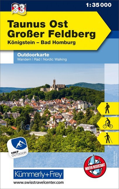 Online bestellen: Wandelkaart 33 Outdoorkarte Taunus Ost - Großer Feldberg, | Kümmerly & Frey