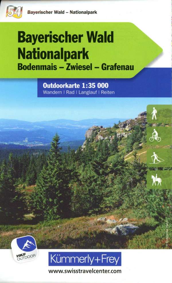 Online bestellen: Wandelkaart 54 Outdoorkarte Bayerischer Wald - Beierse Woud | Kümmerly & Frey