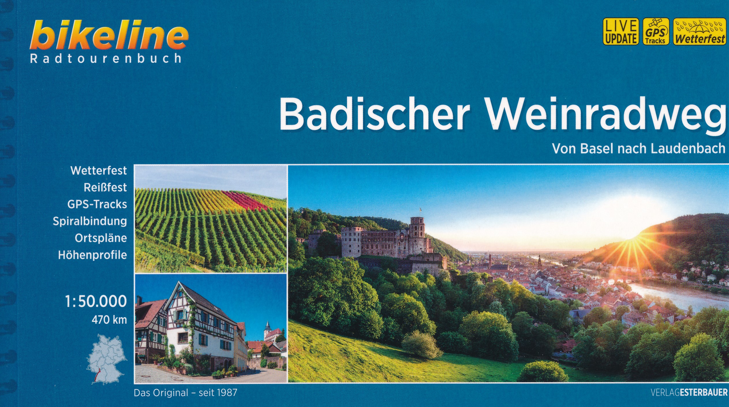 Online bestellen: Fietsgids Bikeline Badischer Weinradweg | Esterbauer