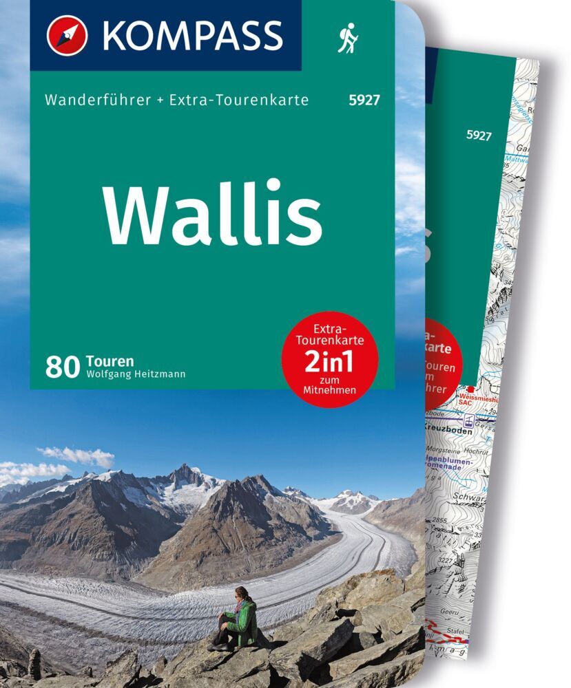 Online bestellen: Wandelgids 5927 Wanderführer Wallis | Kompass