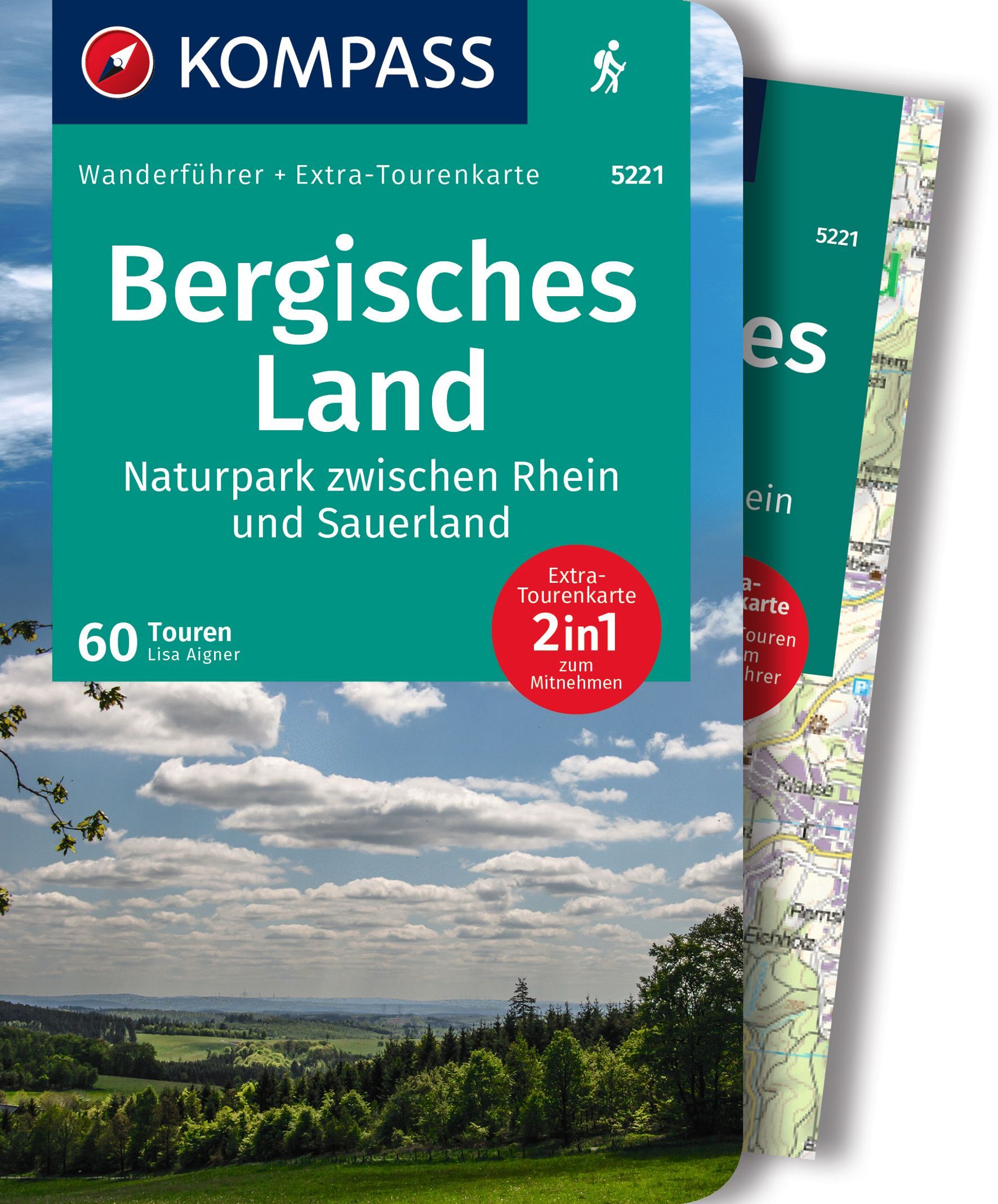 Online bestellen: Wandelgids 5221 Wanderführer Bergisches Land | Kompass