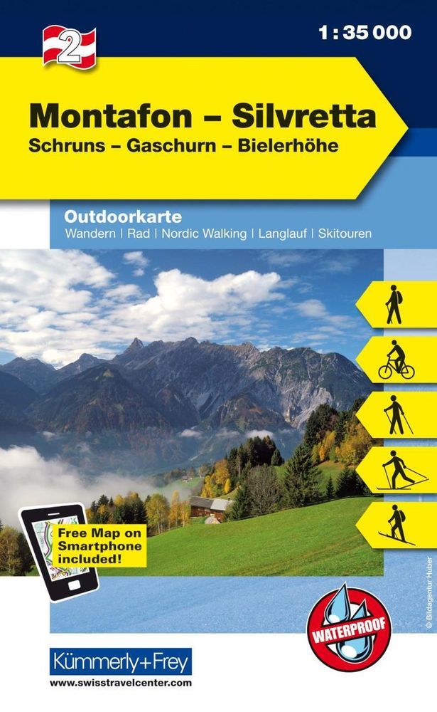 Online bestellen: Wandelkaart 02 Outdoorkarte AT Montafon - Silvretta | Kümmerly & Frey