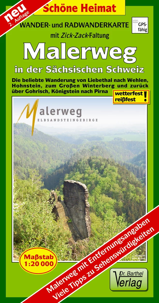 Online bestellen: Wandelkaart Malerweg | Verlag Dr. Barthel