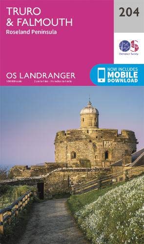 Online bestellen: Wandelkaart - Topografische kaart 204 Landranger Truro & Falmouth, Roseland Peninsula | Ordnance Survey