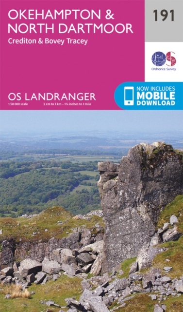 Online bestellen: Wandelkaart - Topografische kaart 191 Landranger Okehampton & North Dartmoor | Ordnance Survey