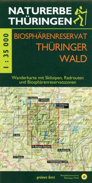 Online bestellen: Wandelkaart Biosphärenreservat Thüringer Wald | Grunes Herz