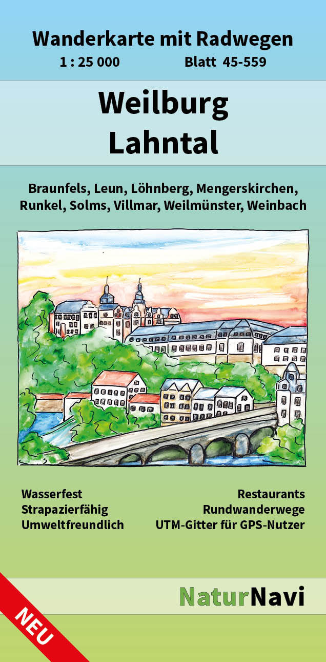 Online bestellen: Wandelkaart 45-559 Weilburg - Lahntal | NaturNavi