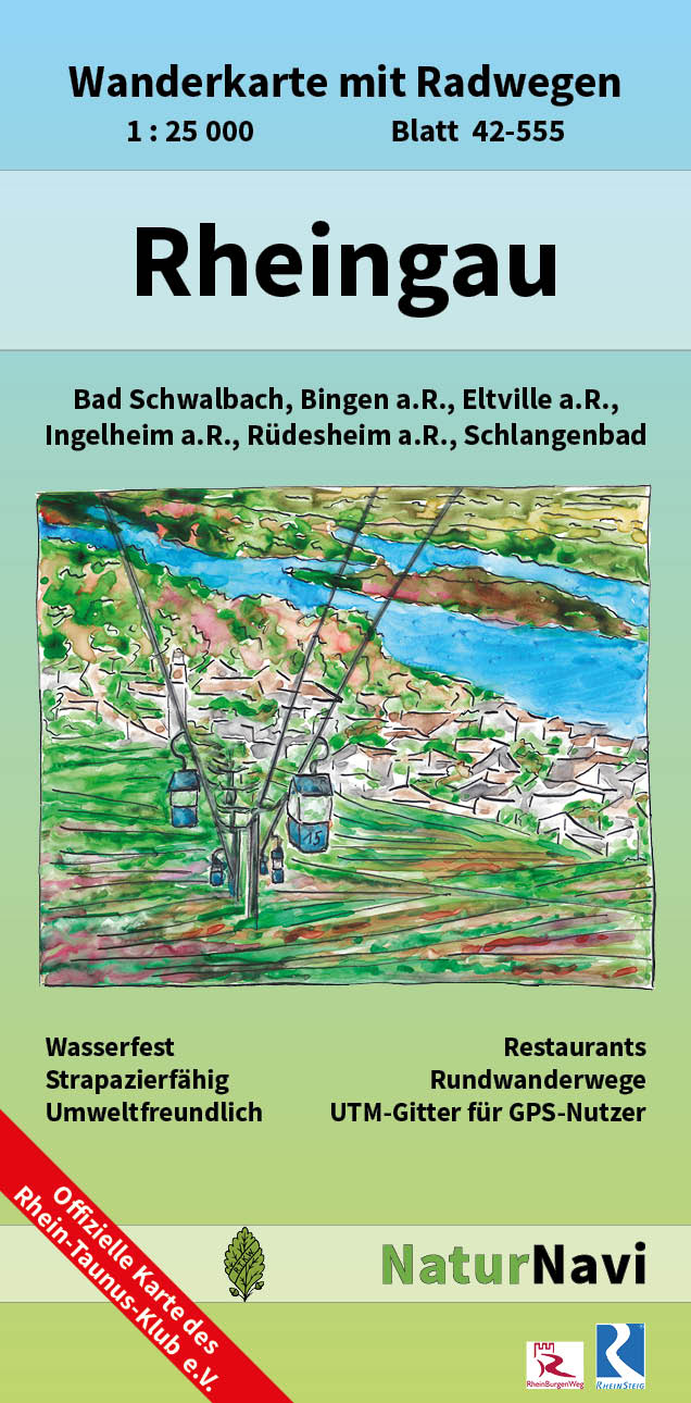 Online bestellen: Wandelkaart 42-555 Rheingau | NaturNavi
