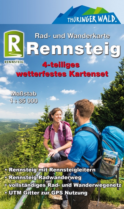 Online bestellen: Wandelkaart Rennsteig | Kartographische Kommunale Verlagsgesellschaft