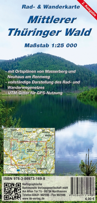 Online bestellen: Wandelkaart Mittlerer Thüringer Wald | Kartographische Kommunale Verlagsgesellschaft