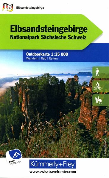 Online bestellen: Wandelkaart 18 Outdoorkarte Elbsandsteingebirge | Kümmerly & Frey