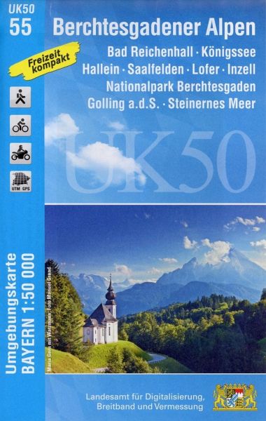 Online bestellen: Wandelkaart 55 UK50 Bayern Berchtesgadener Alpen | LVA Bayern