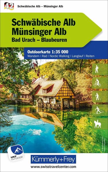 Online bestellen: Wandelkaart 42 Outdoorkarte Schwäbische Alb Ost - Münsinger Alb, | Kümmerly & Frey