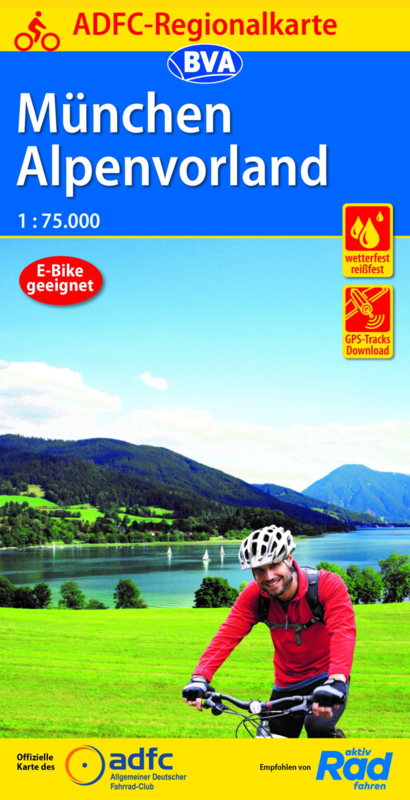 Online bestellen: Fietskaart ADFC Regionalkarte München - Alpenvorland | BVA BikeMedia