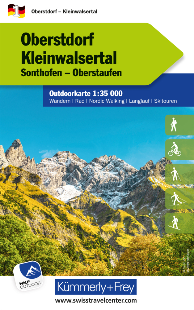 Online bestellen: Wandelkaart 01 Outdoorkarte Oberstdorf - Kleinwalsertal | Kümmerly & Frey