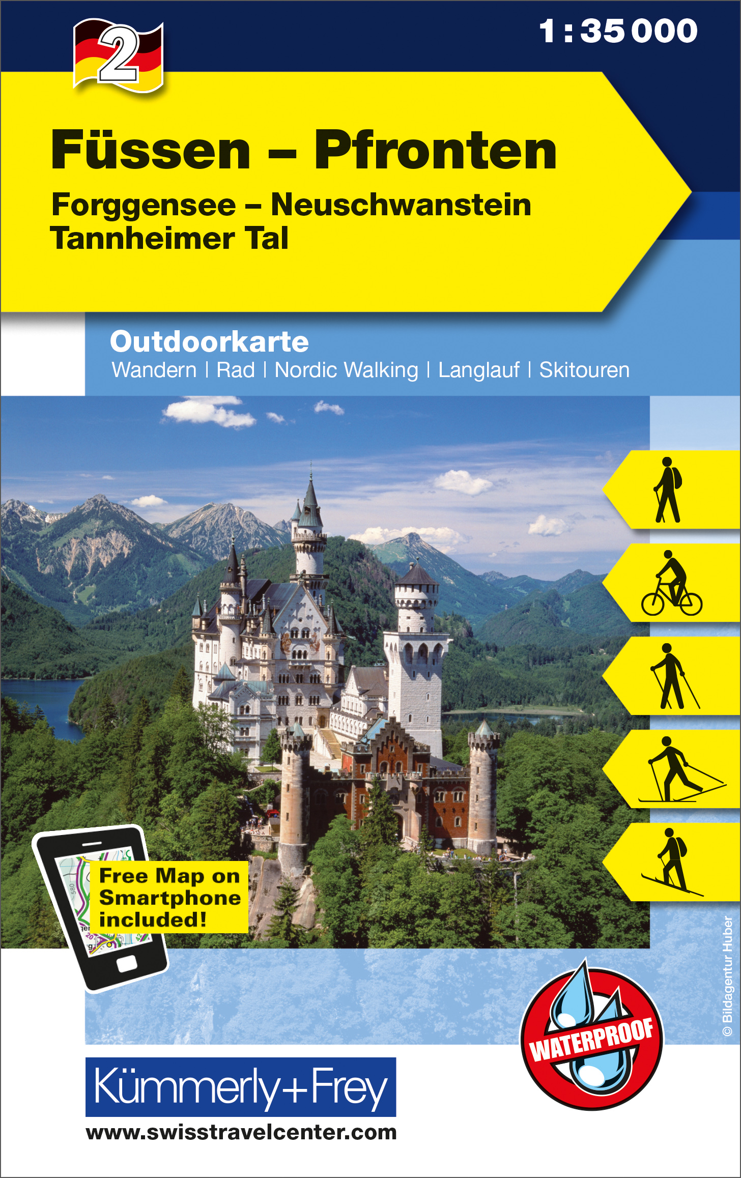 Online bestellen: Wandelkaart 02 Outdoorkarte Füssen - Pfronten | Kümmerly & Frey
