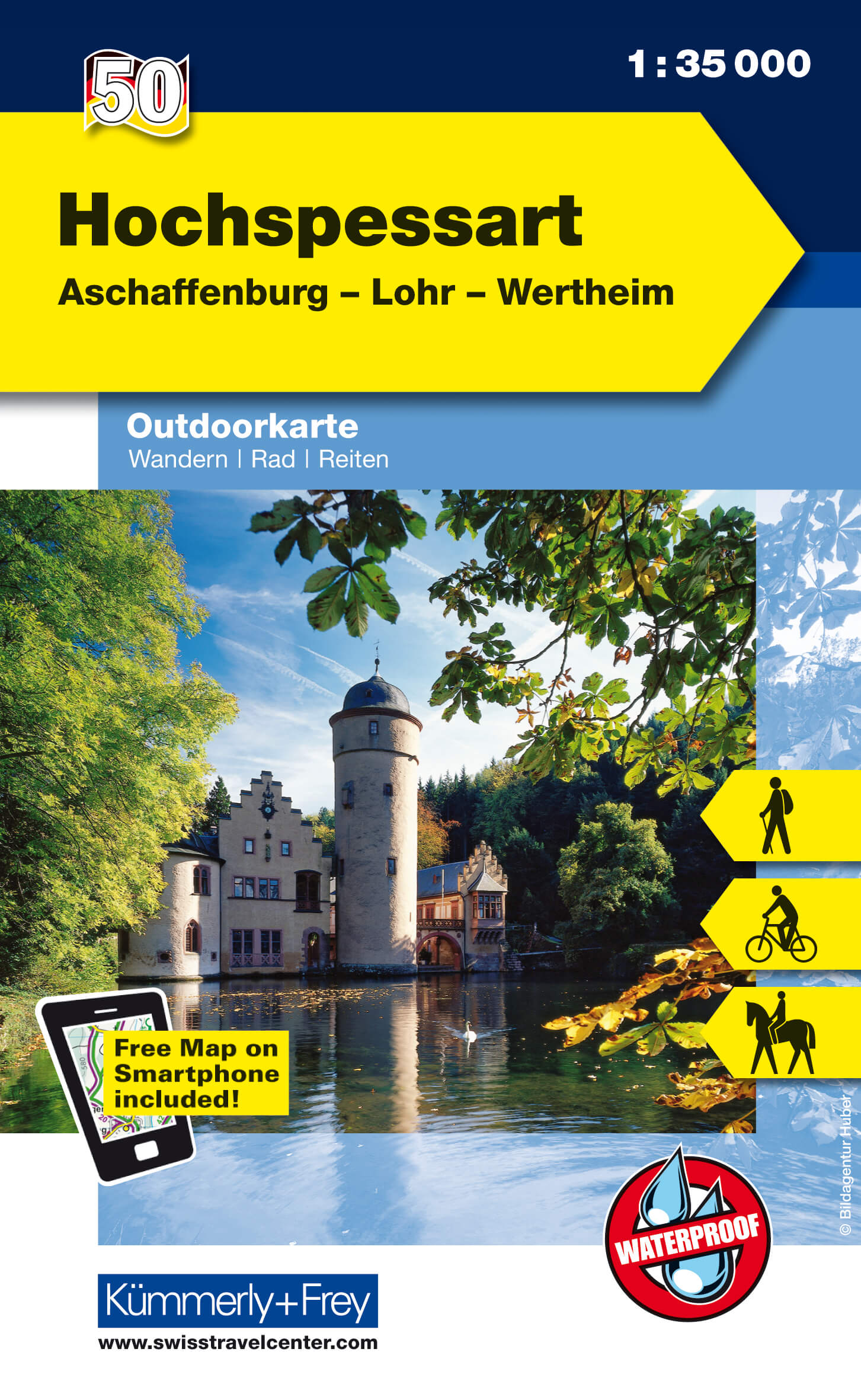 Online bestellen: Wandelkaart 50 Outdoorkarte Hochspessart | Kümmerly & Frey