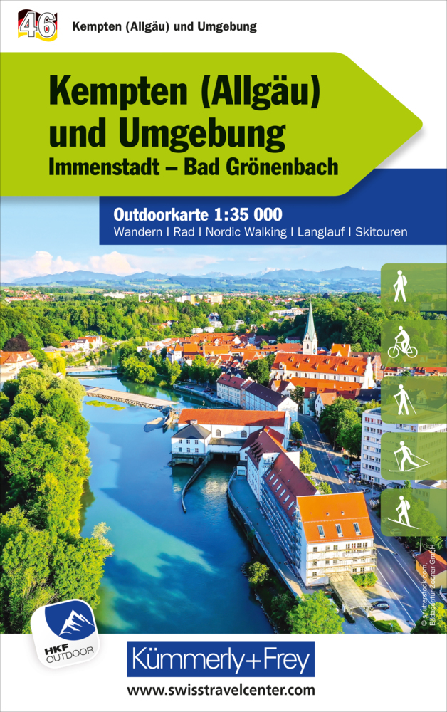 Online bestellen: Wandelkaart 46 Outdoorkarte Kempten (Allgäu) und Umgebung | Kümmerly & Frey