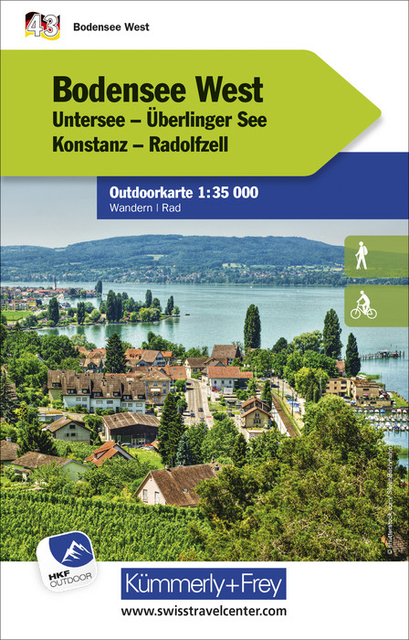 Online bestellen: Wandelkaart 43 Outdoorkarte Bodensee West | Kümmerly & Frey