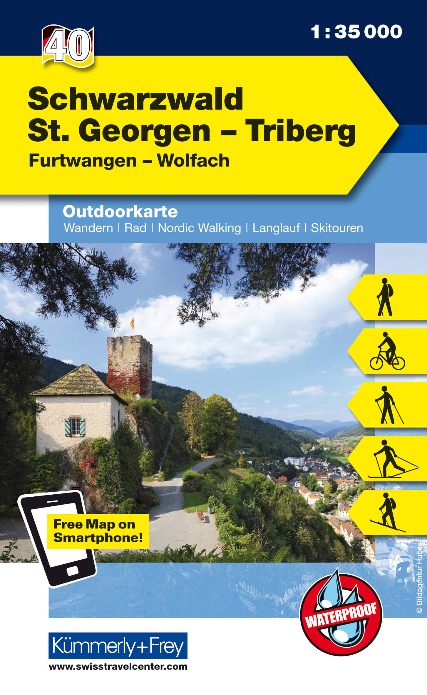 Online bestellen: Wandelkaart 40 Outdoorkarte Schwarzwald St. Georgen-Triberg | Kümmerly & Frey