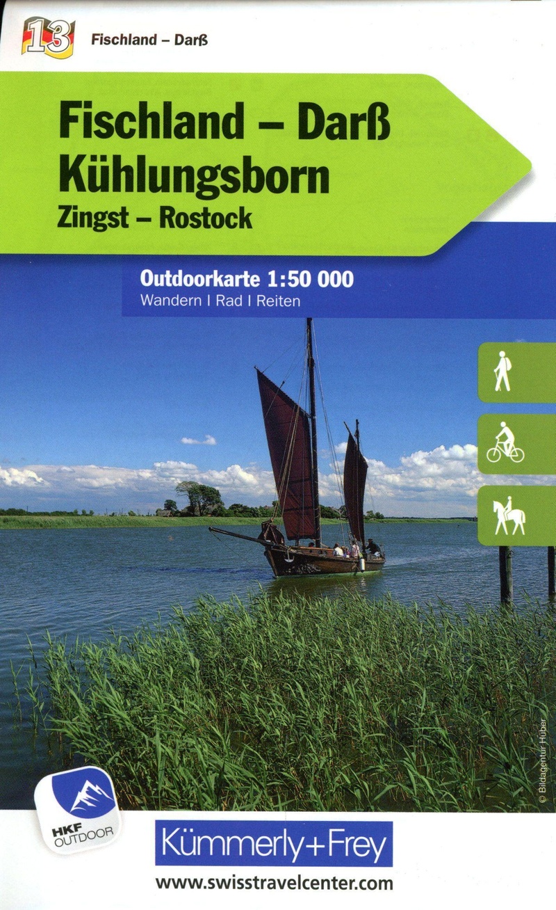 Online bestellen: Wandelkaart 13 Outdoorkarte Fischland - Darss - Kühlungsborn | Kümmerly & Frey