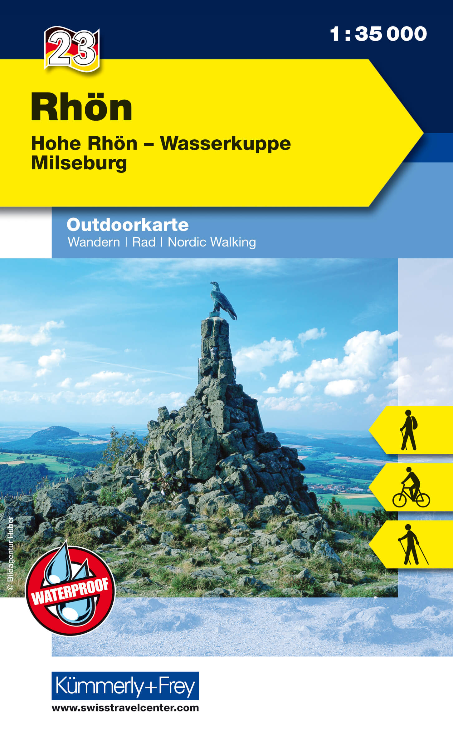 Online bestellen: Wandelkaart 23 Outdoorkarte Rhön | Kümmerly & Frey