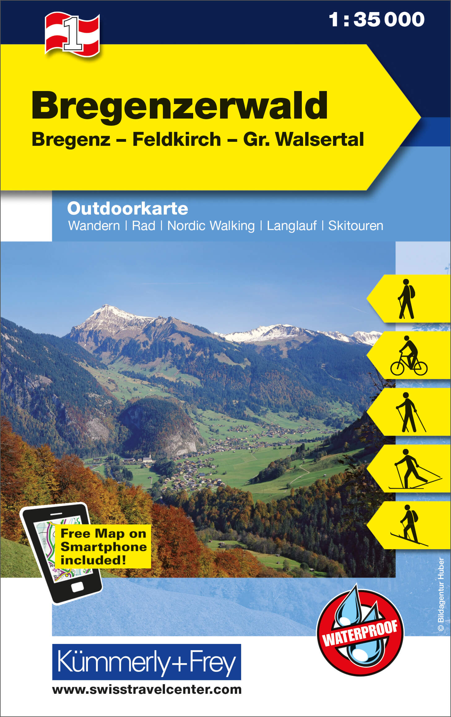Online bestellen: Wandelkaart 01 Outdoorkarte AT Bregenzerwald | Kümmerly & Frey