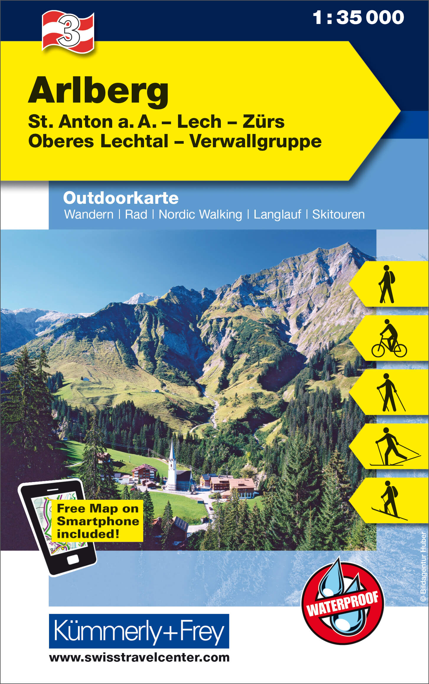 Online bestellen: Wandelkaart 03 Outdoorkarte AT Arlberg | Kümmerly & Frey